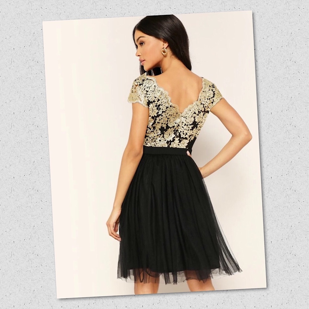 Black & Gold Cocktail dress